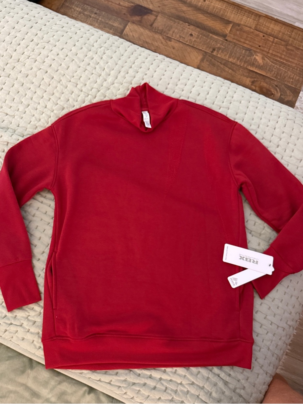 RBX Red Crewneck Mock-Neck Sweater - Flaw on left chest